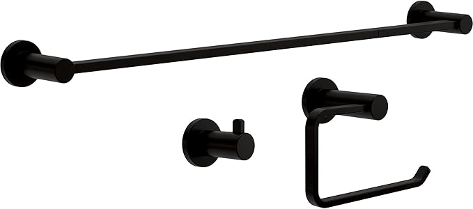 Franklin Brass Kildare (1-Pack) 18'' Towel Rack w/ 6" Extender for Bathroom Matte Black Towel Bar for Bathroom Wall Mounted Towel Holder Rod KLD26-MB