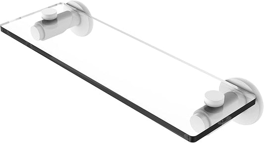 Allied Brass TR-1/22-WHM Tribecca Collection 22 Inch Glass Vanity Beveled Edges Shelf, Matte White