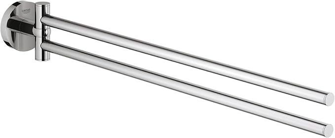 GROHE 40371001 Essentials Double Towel Bar, 18-Inch, Starlight Chrome