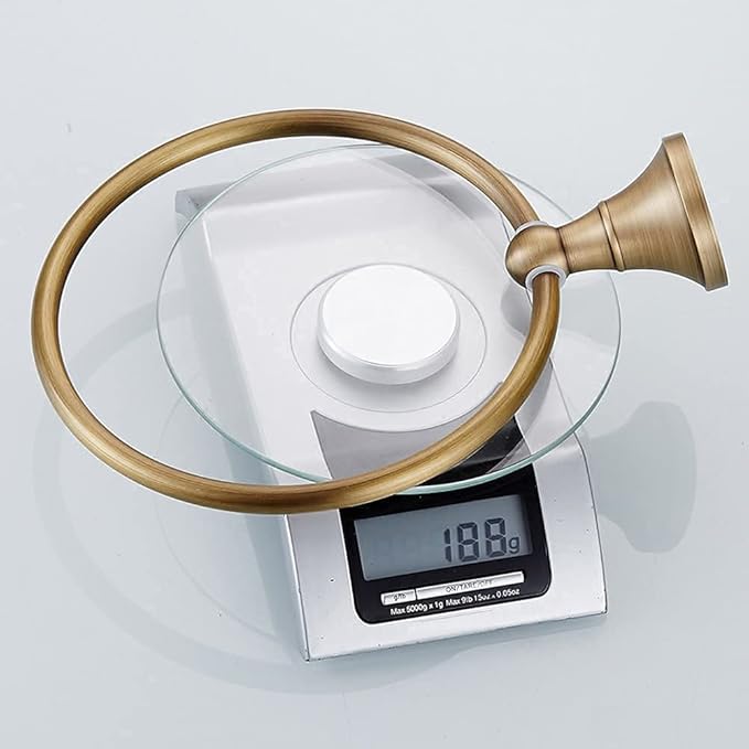 Leyden Towel Ring Antique Brass Hand Towel Holder Bathroom Accessories Brushed Shower Towel Hanger Round Wall Mounted