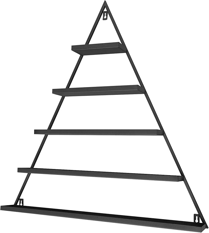 5 Pack Nail Polish Organizer Shelf Wall Mounted 5 Tiers Nail Polish Display Rack Shelves for Salon, Beauty Shop & Home Organization (Black)