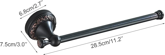 Oil Rubble Bronze Brass Bath Towel Holder Towel Rack, Wall Mounted Black Bathroom Hardware Accessories, Pattern Carving Design