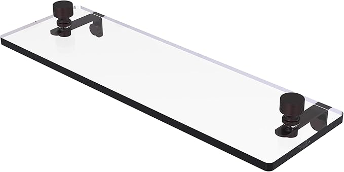 Allied Brass FT-1/16-ABZ Foxtrot 16 Inch Glass Vanity Beveled Edges Shelf, Antique Bronze
