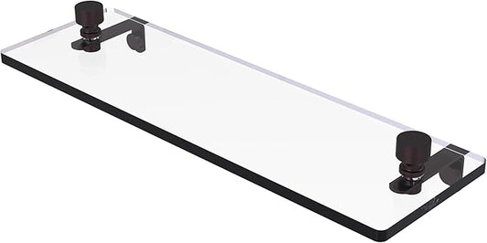Allied Brass FT-1/16-ABZ Foxtrot 16 Inch Glass Vanity Beveled Edges Shelf, Antique Bronze