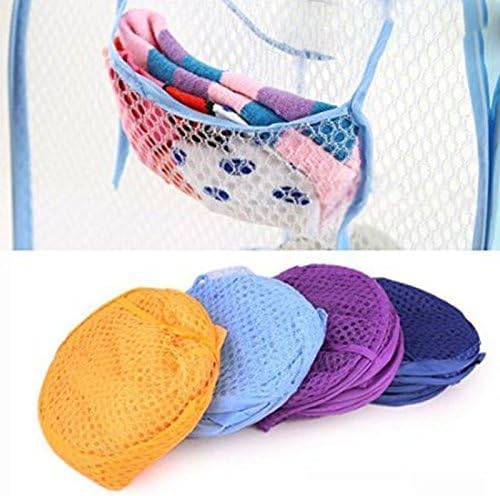 6pcs Foldable Pop Up Mesh Washing Laundry Basket Bag Bin Hamper Toy Tidy Storage (11.81"L x 11.81"W x 18.11"H)