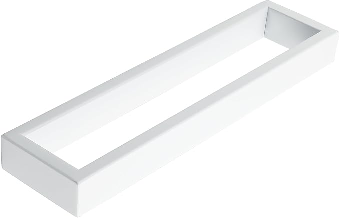Sayayo White Towel Bar for Bathroom, 10 Inch Hand Towel Holder Wall Mount Square Towel Ring SUS304 Stainless Steel Towel Rack
