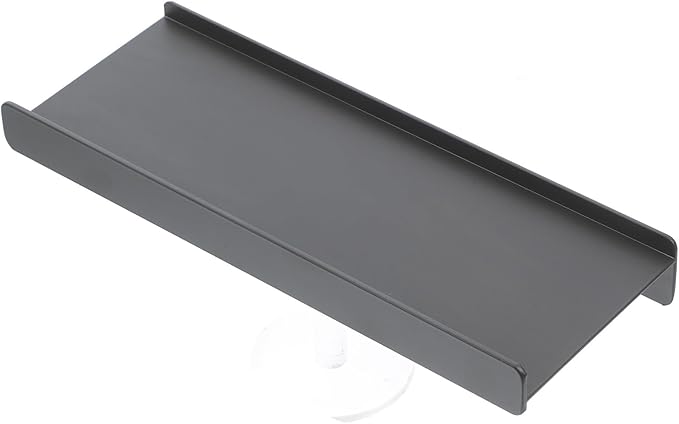 Healifty Bathroom Wall Shelf 12 Inch Aluminum Alloy Small Floating Heavy Duty Shelf Organizer for Bathroom Storage Dark Metallic Space-Saving Rack