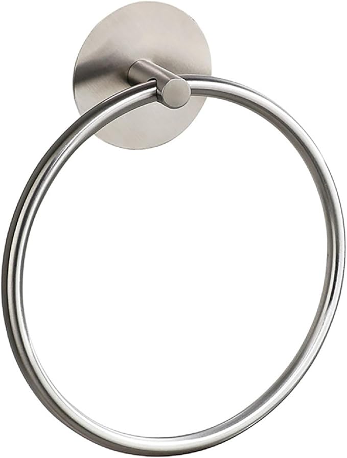 Towel Ring Self Adhesive No Drill Hand Modern Towel Holder for Bathroom SUS 304 Stainless Steel Brushed Nickel(Silvery)