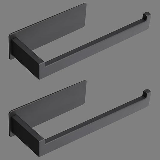 Hand Towel Holder, Strong Self Adhesive Hand Towel Ring, Thicken SUS304 Stainless Steel Hand Towel Bar/Rack, No Drilling Modern Hand Towel Hanger (Matte Black, 2 Pack 9 in)
