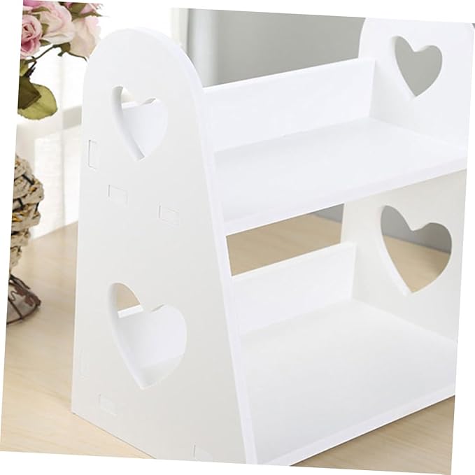 PartyKindom Heart-Shaped Hollow Bathroom Shelf for Cosmetics Storage Small Rack for Washbasin Organization Easy to Clean and Install for Home