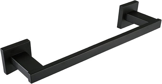 LANC Black Towel Bar for Bathroom Wall Mounted 16-Inche Matte Black Bath Towel Rack Stainless Steel Towel Rod for Cabinet Kitchen Towel Holder Towel Hanger Towel Rail, A9010MB-L4