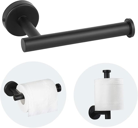 Toilet Paper Holder - SUS 304 Stainless Steel Toilet Paper Holder Wall Mount, Toilet Paper Roll Holder for Bathroom, Kitchen, Washroom - Matte Black