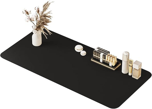39.37" * 15.7" Large Makeup Mat for Vanity Top Protector, Waterproof, Non-Slip Vanity mat.Vanity mat Protector for Makeup,Vanity Protector mat and Dresser Protector top. (Black)