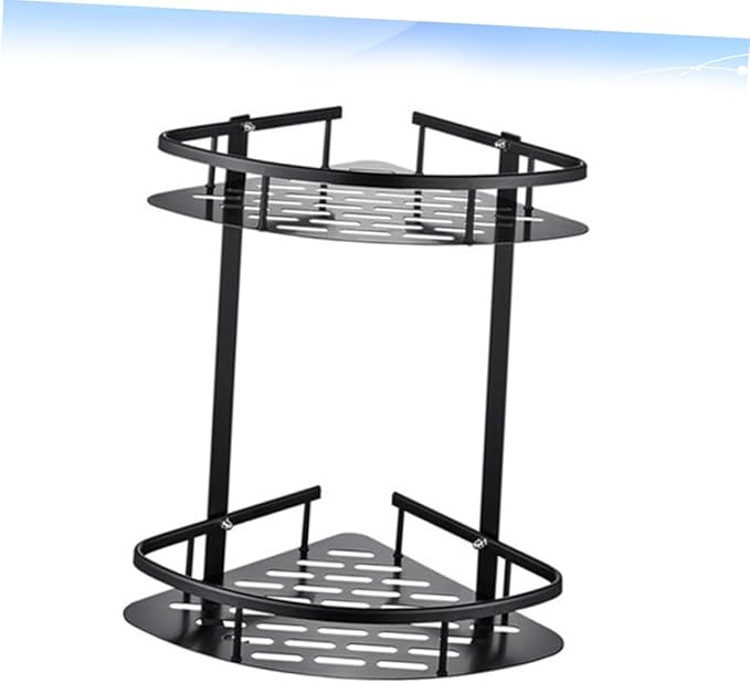 PRETYZOOM Space-Saving Wall-Mounted Bathroom Shelves Aluminum Organizer Rack Shampoo Soap Holder Modern for Surface