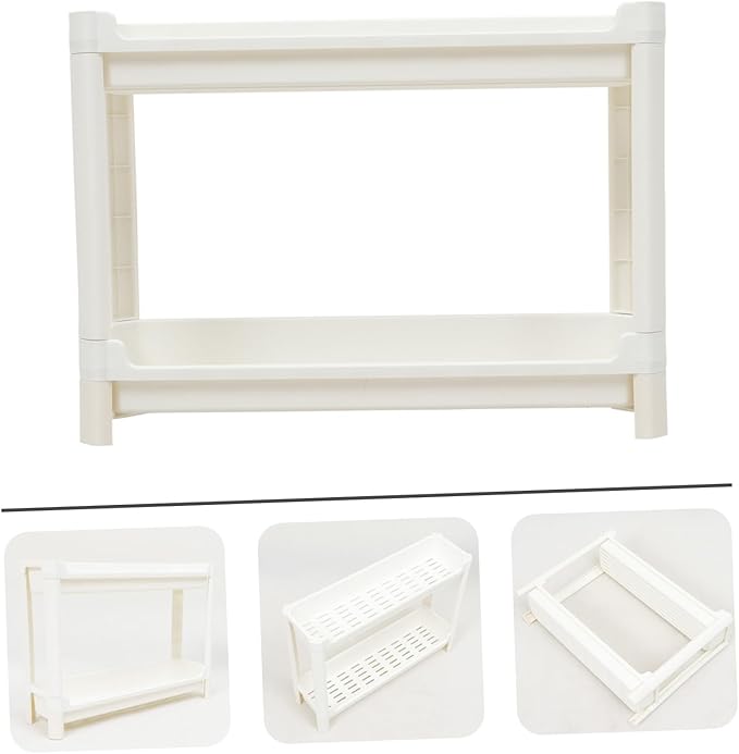 Vaguelly Multi-Layer Plastic Storage Rack Thick Bathroom Shelf for Corner Spaces Sturdy Floor Organizer for Bedroom and Bathroom Versatile Storage Solution
