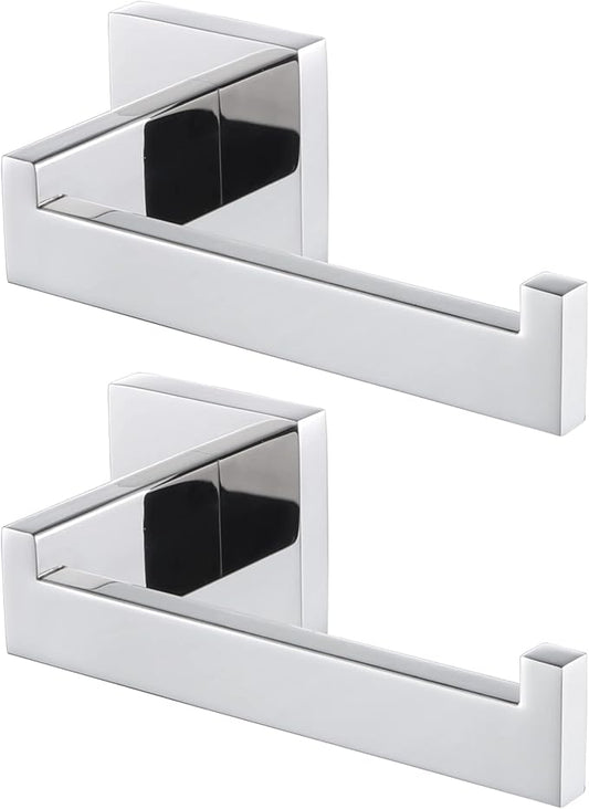 KOKOSIRI Toilet Paper Holder Chrome Toilet Roll Holder for Bathroom Kitchen Washroom T-304 Polished Stainless Steel Wall Mounted, 2 Pack, B2003CH-P2