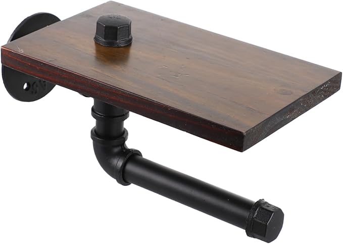 balacoo Wall-Mounted Storage Rack Toilet Holder Stand Rustic Bathroom Shelf Decorative Wall Rack