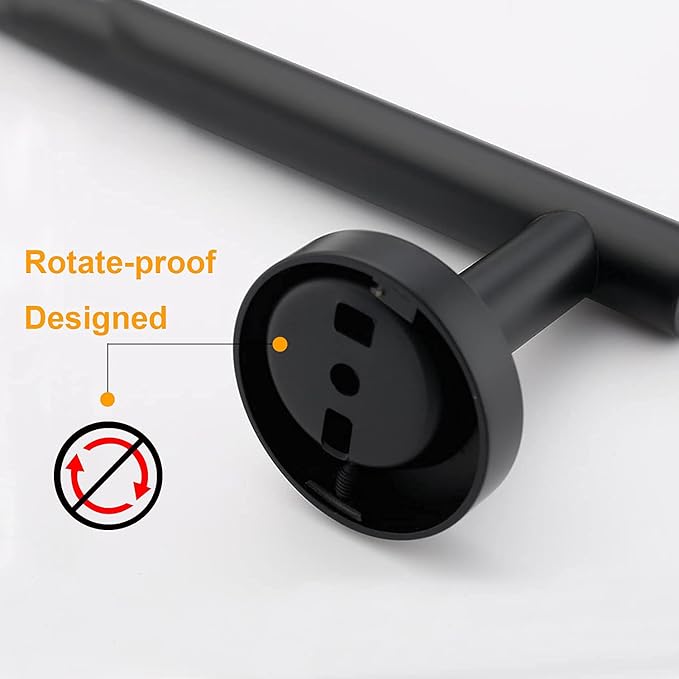 Nolimas Matte Black Bath Towel Bar Single Bars Towel Rack Rod Classic Wall Mounted SUS304 Stainless Steel Bathroom Towel Holder Toilet Kitchen Towel Shelf Single Layer,16 inches