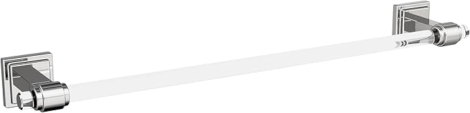 Amerock BH36063C26 | Clear/Chrome Towel Bar | 18 in (457 mm) Towel Rack | Glacio | Bathroom Towel Holder | Bathroom Hardware | Bath Accessories
