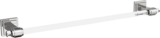 Amerock BH36063C26 | Clear/Chrome Towel Bar | 18 in (457 mm) Towel Rack | Glacio | Bathroom Towel Holder | Bathroom Hardware | Bath Accessories