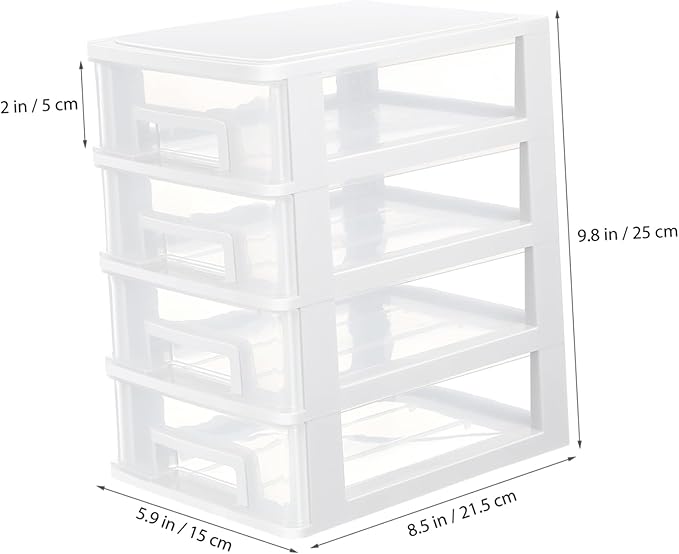 4 Layers drawer storage organizer drawers desktop plastic three craft Transparent Type Storage Box Plastic Mini