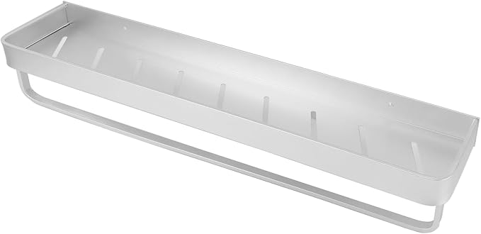 Space Aluminum Bathroom Shelf Wall Mounted Floating, 60cm Rust Storage Rack - Punch Free Installation, Large Capacity, Ideal for Kitchen and Laundry (with Hook)