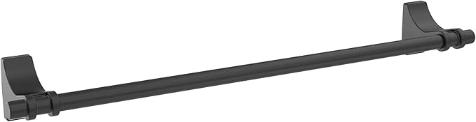 Amerock BH36053MB | Matte Black Towel Bar | 18 in (457 mm) Towel Rack | Davenport | Bathroom Towel Holder | Bathroom Hardware | Bath Accessories