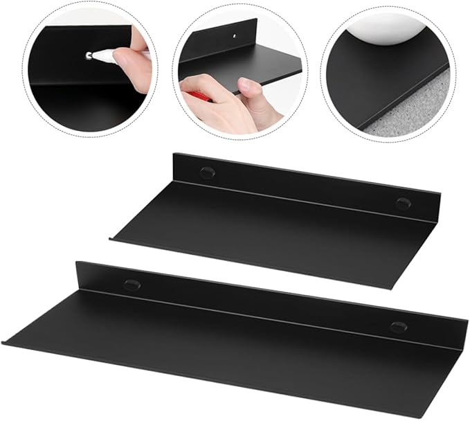 Zerodeko 2pcs Floating Wall Shelf for Bathroom Metal Shelves Wall Mount Storage Rack Long Floating Toiletries Display