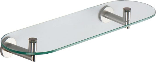 Ginger 0234T-18/SN Sine 18" Tempered Glass Toiletry Shelf Rack, Satin Nickel
