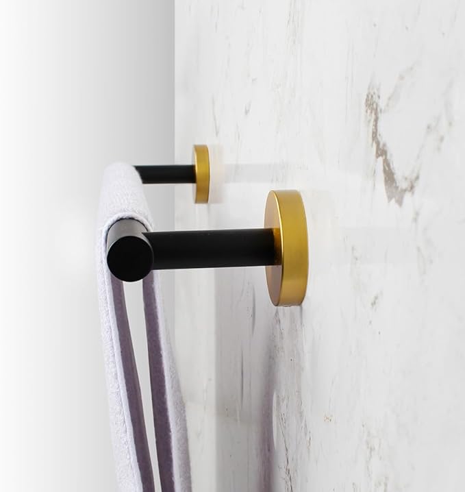 18-Inch Hand Towel Bar Stainless Steel Bathroom Towel Holder Kitchen Dish Cloth Hanger Wall Mount Black & Gold