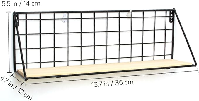 Happyyami Wall-Mounted Iron Shelf for Bathroom Kitchen Living Room Storage Rack Bookshelf Floating Book Shelves Decorative Wall Mount