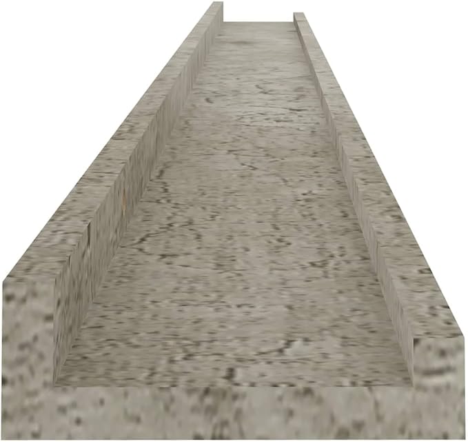 Concrete Gray Wall Shelves Set of 4 Industrial Floating Shelves 45.3 Inch for Living Room Bedroom Storage Display Modern MDF Shelving Units