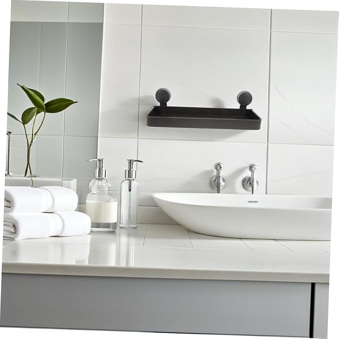TIDTALEO Bathroom Shelf Wall Organizer: Suction Cup Shelf Toiletries and Makeup Easy Installation Enhances Bathroom for Smooth