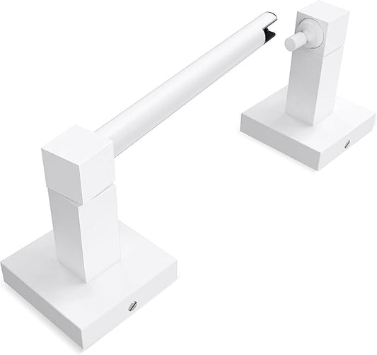 Ruacq Toilet Paper Holder-White Tissue Roll Holder Double Post Pivoting Square Base Wall Mounted for Bathroom