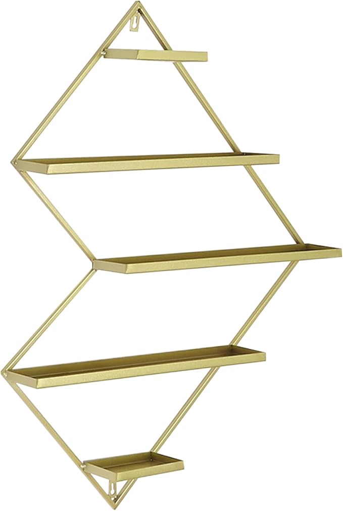 3PCS Nail Polish Storage Racks, 5-Tier Wall-Mounted Metal Cosmetic Display Case Makeup Organizer Wall Shelf for Home Spa Nail Salon Perfume Lipstick (Gold)