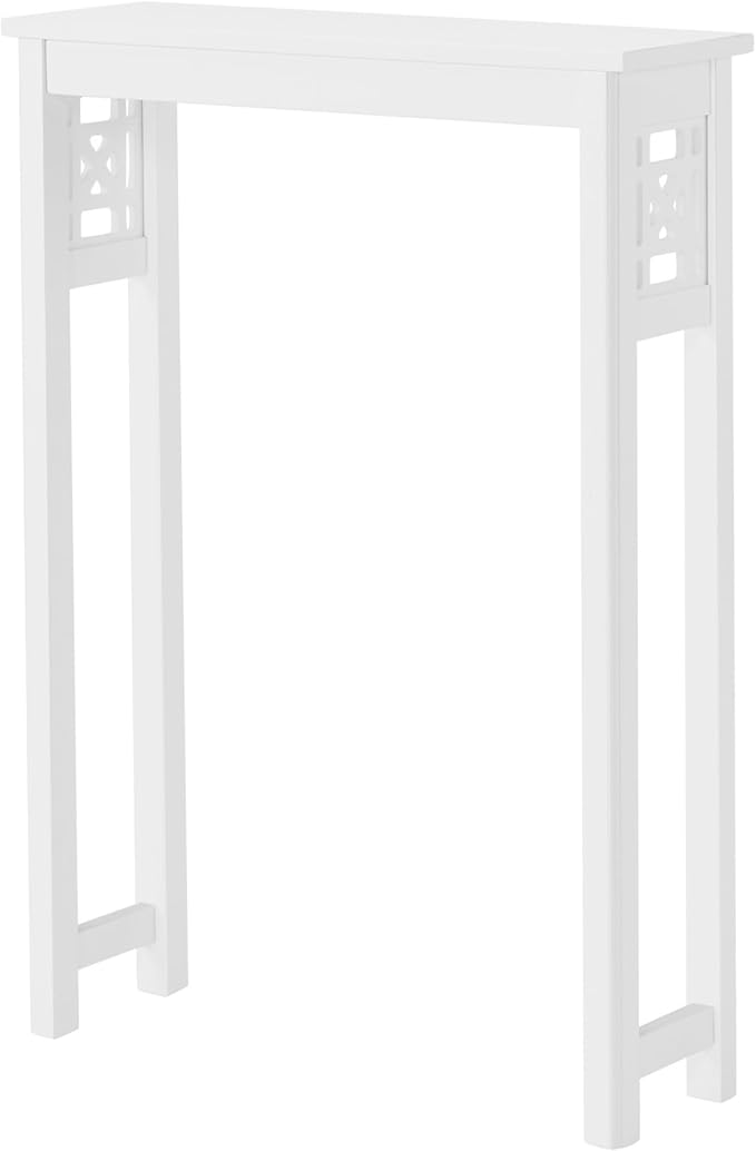 Derby Over-the-Toilet Storage Shelf – 37" Tall Bathroom Space Saver with Fixed Shelf & Open Gridwork Design – Modern Freestanding Organizer for Toiletries & Towels by Alaterre Furniture (White)