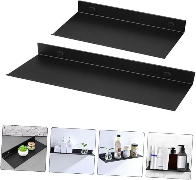 OUNONA 5sets Metal Bathroom Shelves Wall Mounted Storage Racks for Bathroom Easy Installation Stylish Design Space Saving Organization for Home Decor 2pcs*5