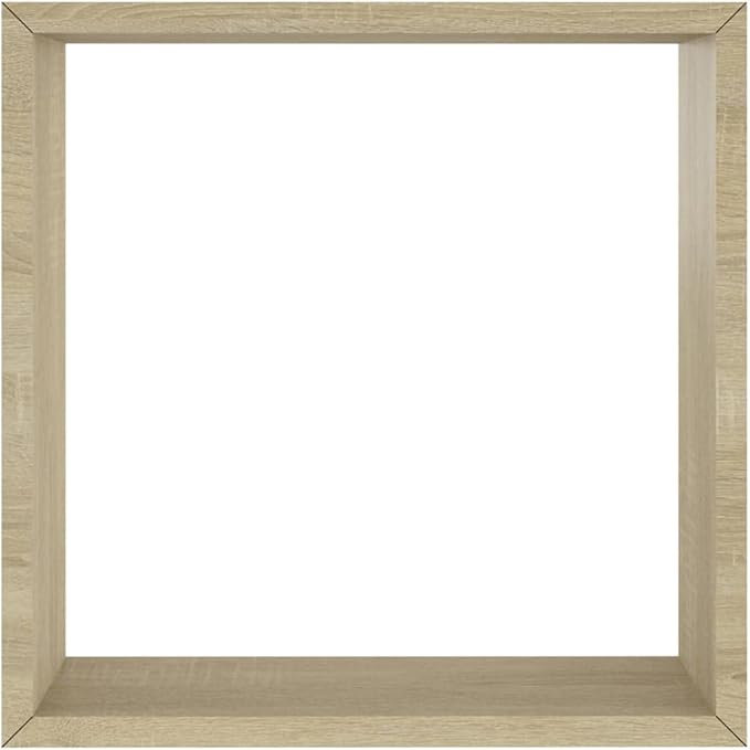 Wall Cube Shelves 3 pcs Sonoma Oak Modern Floating Shelves Set for Living Room Bedroom Decor with Invisible Mounting System for Photos Books Display