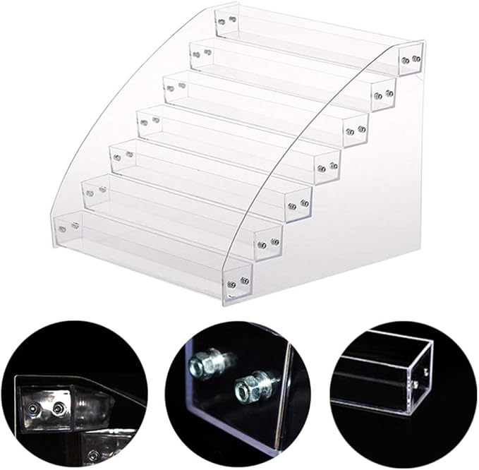1 Pcs Multi-Layer Removable Nail Polish Shelf Acrylic Clear Cosmetics Multi-Functional Display Stand Rack Holder for Women (6 Layers)