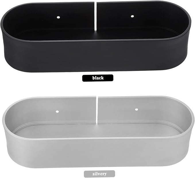 Punch-Free Wall-Mounted Bathroom Storage Rack 28.3cm Black Organizer for Shower Sturdy Sundries Holder for Home for Bathroom and Laundry Use