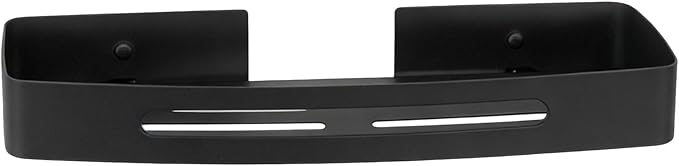 Estink Bathroom Shelf, Stainless Steel Wall Mounted Storage Rack, Rustproof Design, Organizes Toiletries and Maximizes Space for Renters (Black Single Layer Rack (No Drill Installation))