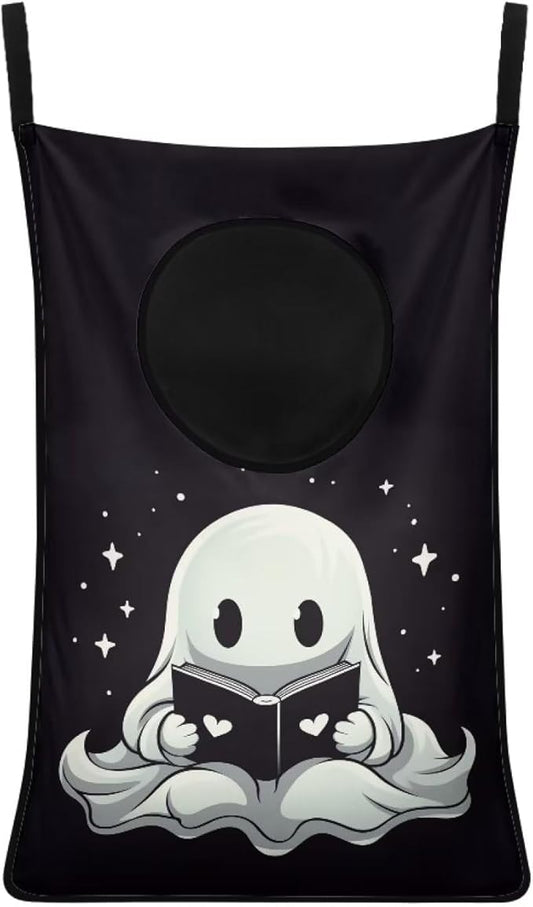 ZFRXIGN Halloween Ghost Hanging Laundry Hamper Black Skull Laundry Bag for Bedroom, Bathroom Over The Door Hamper Storage Organizer Dirty Cloth Hampers Laundry Baskets Space Saving