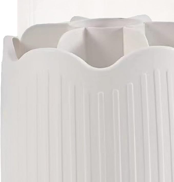 PerGar Makeup Brush Holder Organizer with Compartments, Transparent Dustproof 360 Degrees Rotatable Brush Storage Box with Lid, Cute Countertop Cosmetics Storage Cup for Vanity(White)