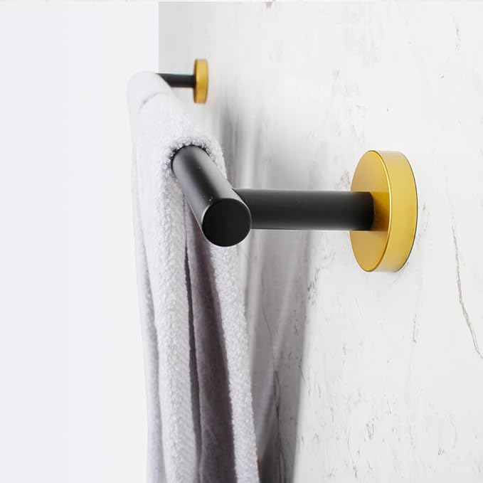30-Inch Towel Bar Black & Gold Towel Rack Wall Mounted Towel Rail Stainless Steel Towel Rod for Bathroom Modern Style