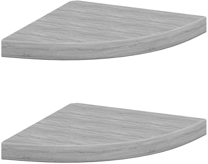 Wall Corner Shelf Set of 2, Floating Shelves for Bedroom Living Room, Modern Triangular Honeycomb MDF Display Shelves for Small Space Storage, Concrete Grey