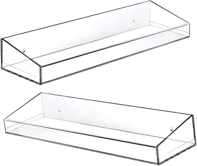 1set Acrylic Floating Shelf for Bathroom Kitchen Wall Wall-mounted Storage Rack for Toiletries Seasoning Bottles Shelf Organizer
