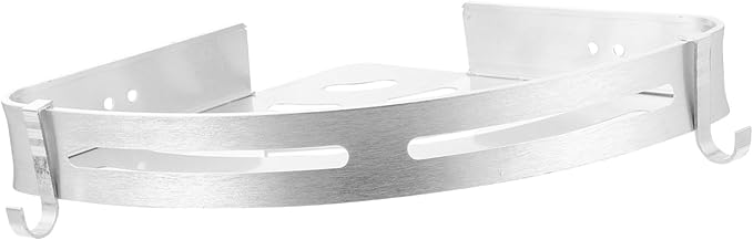 Wall-Mounted Storage Rack Aluminum Triangle Shelf Bathroom Kitchen Organizer Space-Saving Silver Holder for Shampoo Soap Towels