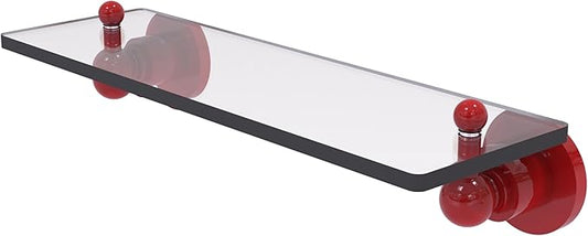 Allied Brass AP-1/16-FER Astor Place 16 inch Glass Vanity Shelf with Beveled Edges, Fire Engine Red