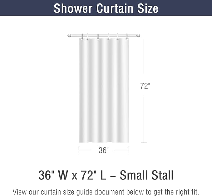 Gibelle Small Stall Shower Curtain 36 x 72, Narrow Half Black Ombre Shower Curtain for Bathroom, Waffle Weave Fabric Shower Curtain Set with Hooks, Water Repellent, Machine Washable