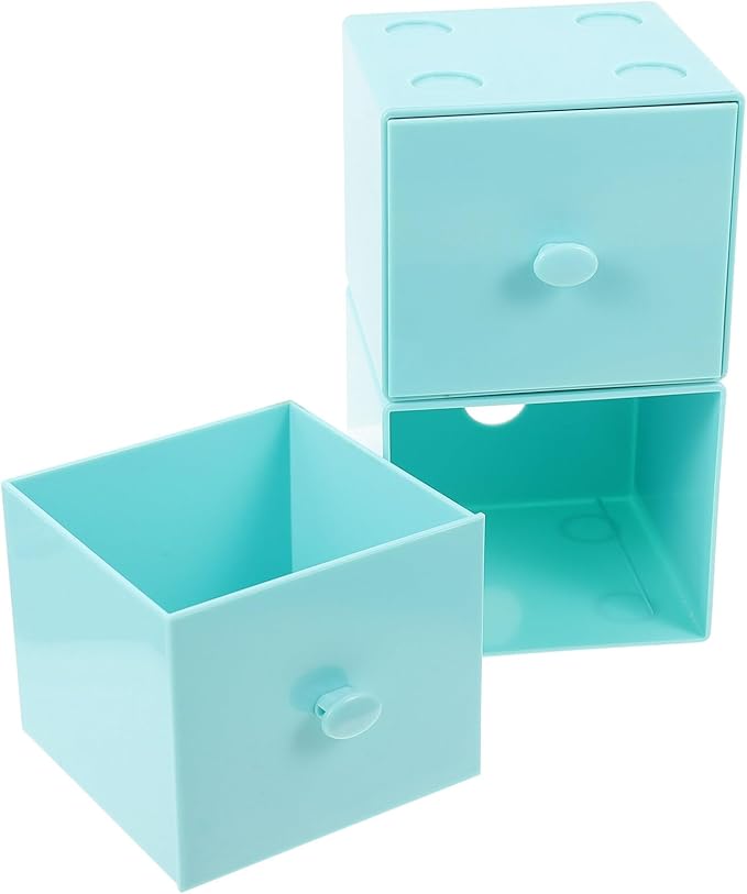 Zerodeko 2pcs Stackable Organizer Drawers Desk Organizer Box for Jewelry Makeup